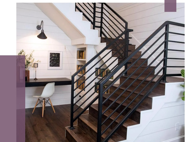 Перила для лестницы в доме в Сорочинске от 7488 руб. — ПРОЛЁТ-Срч