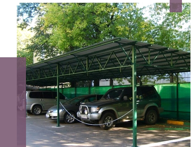 Навесы для парковки в Сорочинске от 81075 руб. заказать | ПРОЛЁТ-Срч