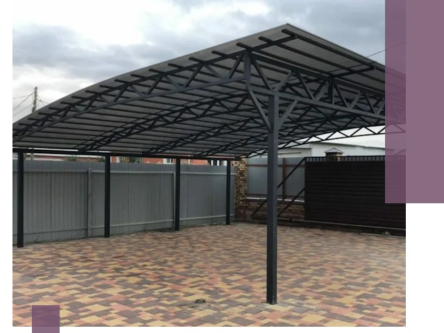 Металлические навесы под ключ в Сорочинске — изготовление и монтаж