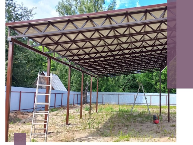 Односкатные навесы под ключ в Сорочинске — изготовление и монтаж