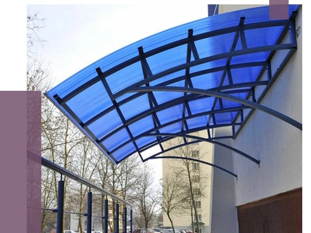 Козырьки из поликарбоната в Сорочинске от 4338 руб. под ключ | ПРОЛЁТ-Срч