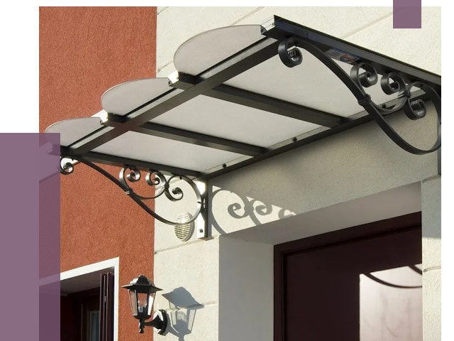 Односкатные козырьки в Сорочинске от 8469 руб.  | ПРОЛЁТ-Срч