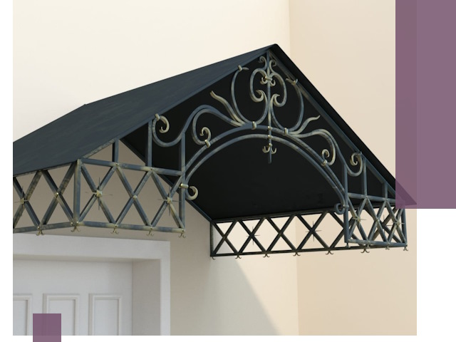 Двускатные металлические козырьки под ключ в Сорочинске