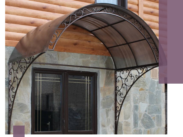 Арочные козырьки под ключ в Сорочинске: изготовление и монтаж